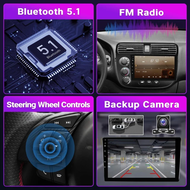Alt view image 4 of 7 - Leadfan 2+32G Car Stereo Radio for Honda Civic 2001 2002 2003 2004 2005