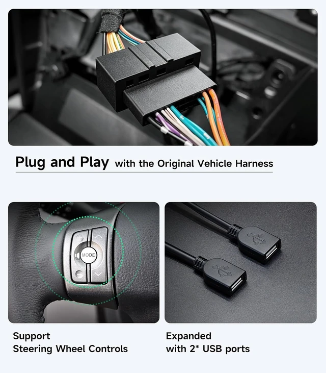 Alt view image 7 of 7 - Car Radio Stereo for Toyota RAV4 2006-2012, Wireless CarPlay Android Auto
