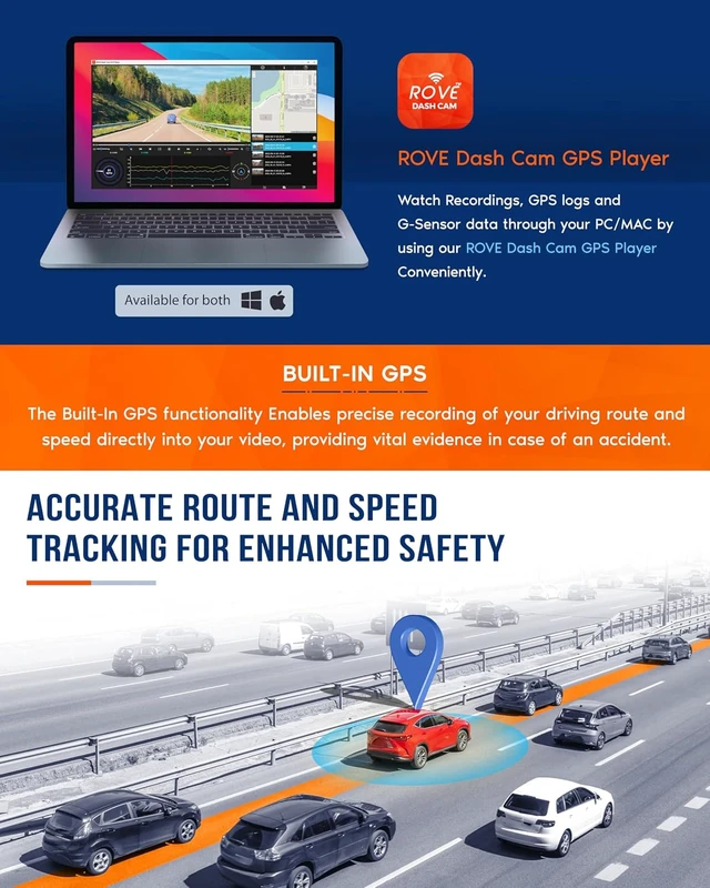 Alt view image 7 of 7 - ROVE R2-4K Dash Cam, 4K UHD 2160P Car Camera, 8MP Sensor, WiFi 6 and GPS