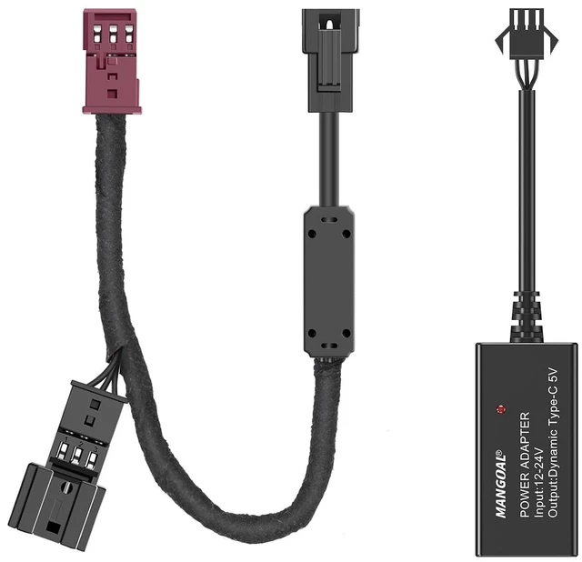 Main image of mangoal Dash Cam Power Adapter for BMW with 3-Pin Rain Sensor Hidden Cable Kit for GPS Radar Mirror Camera, Plug & Play Only Fits for Vehicles with 3-Pin Rain Sensor Connector