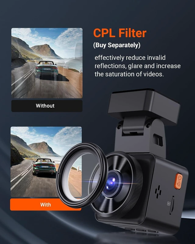 Alt view image 7 of 7 - Vantrue E1 Lite 1080P Mini Dash Cam, 60fps HDR Night Vision Car Camera