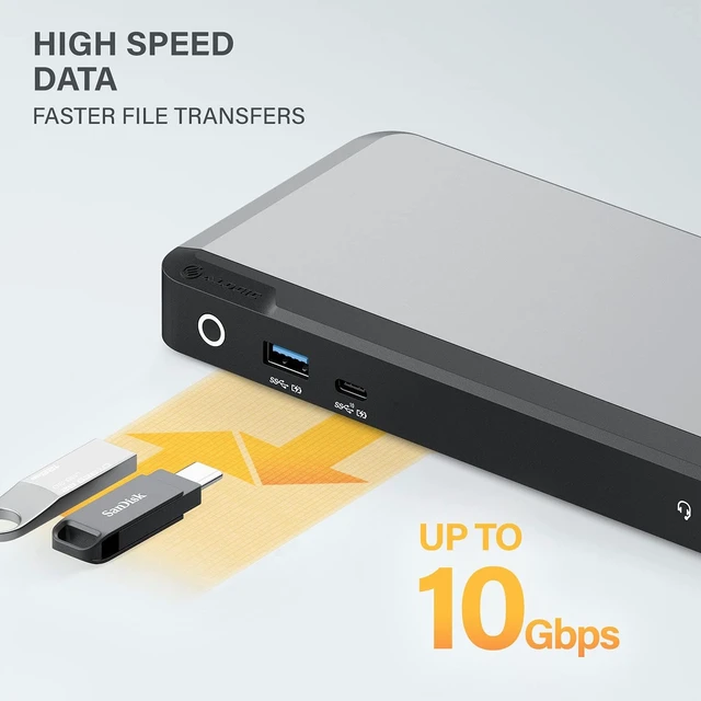 Alt view image 5 of 7 - ALOGIC DX2 Dual 4K USB-C Docking Station with 65W Laptop Charging, 2X DisplayPort 4K@60Hz, USB-C 10Gbps, 3X USB-A Ports, Ethernet, Audio Jack, Universal Dock for Windows & macOS Laptops
