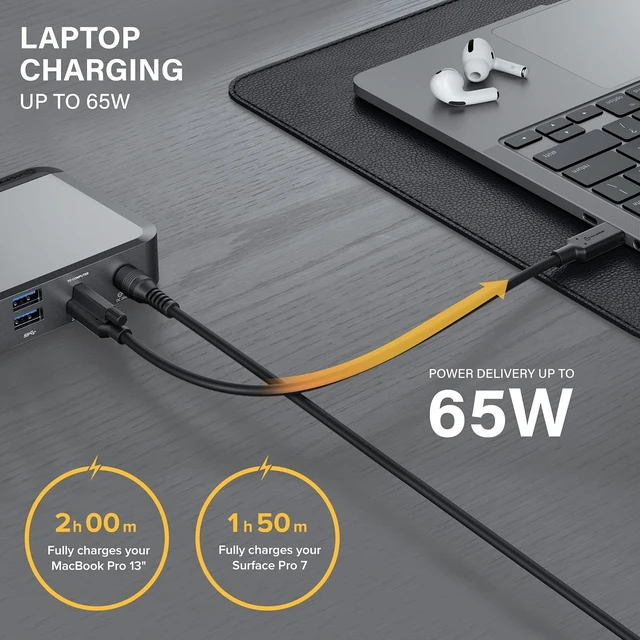 Alt view image 4 of 7 - ALOGIC DX2 Dual 4K USB-C Docking Station with 65W Laptop Charging, 2X DisplayPort 4K@60Hz, USB-C 10Gbps, 3X USB-A Ports, Ethernet, Audio Jack, Universal Dock for Windows & macOS Laptops