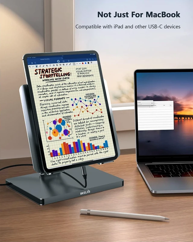 Alt view image 7 of 7 - USB C Hub Stand for MacBook Pro, 10 in 1 Adapter for MacBook Air Docking Station with 4K 60Hz HDMI, RJ45 Gigabit Ethernet, SD/TF Card Reader, 4 USB 3.0 for iPad/Dell HP/Surface/Lenovo Laptop Dock