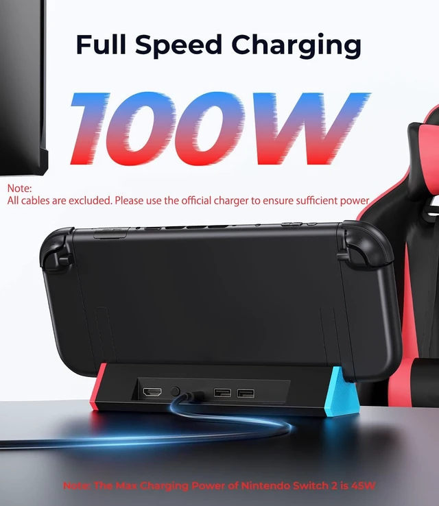 Alt view image 4 of 6 - SIWIQU for Nintendo Switch 2 Dock, Portable Switch 2 TV Docking Station