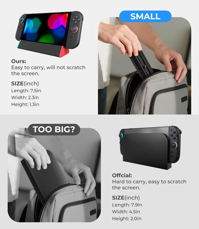 Alt view image 5 of 6 - SIWIQU for Nintendo Switch 2 Dock, Portable Switch 2 TV Docking Station