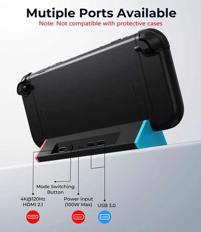 Alt view image 6 of 6 - SIWIQU for Nintendo Switch 2 Dock, Portable Switch 2 TV Docking Station