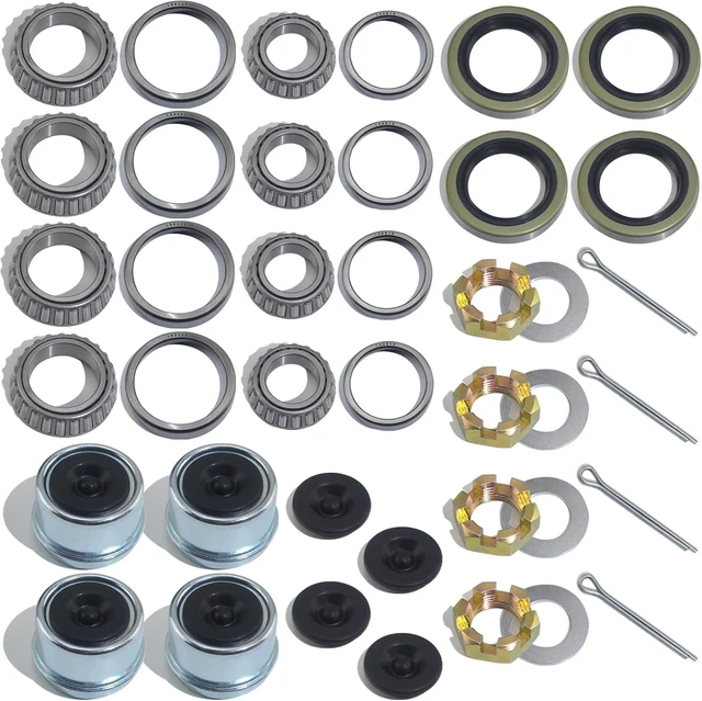 Main image of 4Sets Trailer Hub L44649 L68149 Bearings Kit with Castle Nuts