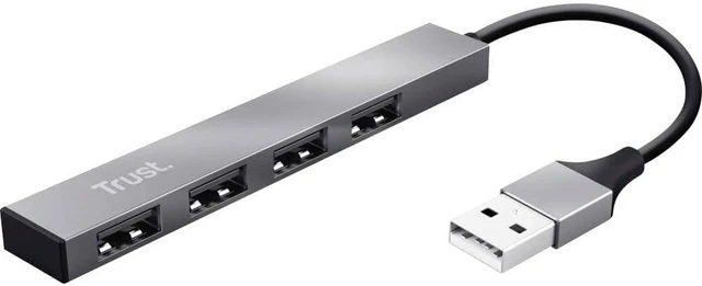 Alt view image 4 of 7 - Trust Halyx 4 Port Mini USB Hub for PC Laptop Mac, Silver