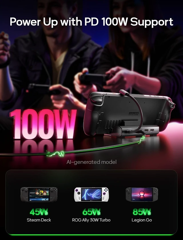 Alt view image 6 of 7 - JSAUX 5-in-1 Docking Station for Steam Deck/ROG Ally X/Legion Go S-HB0602