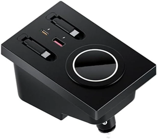 Alt view image 6 of 6 - USB Hub Wireless Charger for Volvo xc60 xc90 s90 v90 s60 v60, Retractable Hub Docking Station with Fast Charging Cable Multi Port, Accessories Docking Station of Center Console (tuozhanwu-A)