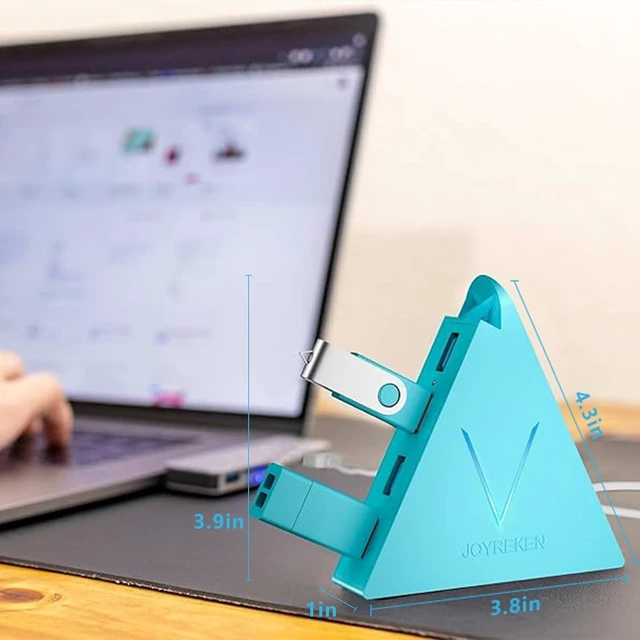 Alt view image 6 of 7 - USB 3.0 Hub,4 Port USB Hub Tower,2ft Cable USB Splitter for Laptop, PC, Xbox One, PS4, PS5, iMac, Surface Pro, XPS, Desktop, Flash Drive, Mobile HDD (Blue)