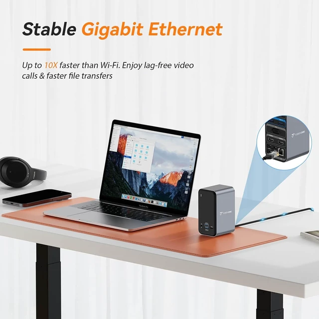 Alt view image 6 of 7 - TobenONE 15-in-2 MacBook Pro Docking Station, Dual 4K Monitor, Plug & Play