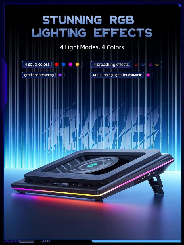 Alt view image 5 of 7 - llano V12 Gaming Laptop Cooling Pad Laptop Cooler Laptop Cooling Fan Stand