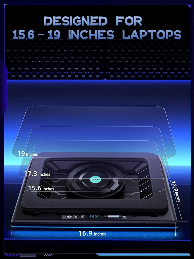 Alt view image 6 of 7 - llano V12 Gaming Laptop Cooling Pad Laptop Cooler Laptop Cooling Fan Stand