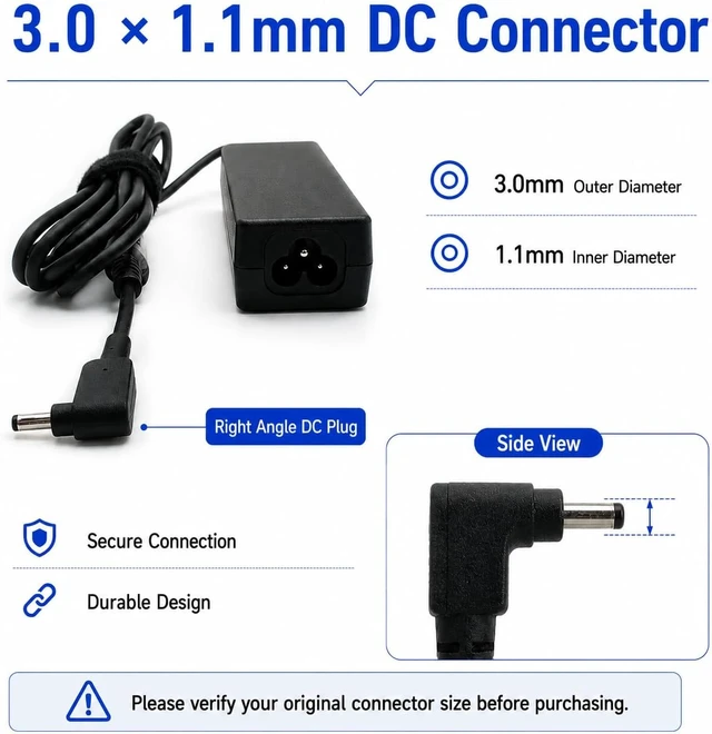 Alt view image 4 of 7 - 45W Laptop Charger for Acer Aspire 1 3 5 N20C5 N23C3 N23H1