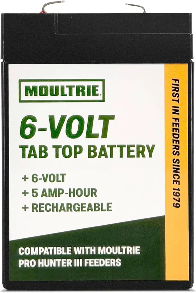 Main image of Moultrie 6V Tab Top Battery for Feeders - 5Ah, Rechargeable