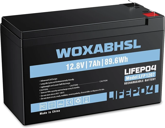 Main image of 12V 7Ah LiFePO4 Battery, Replace 6FM7 SLA Lead Acid Battery, Max 10A Discharge, Max 2 in Series & 4 in Parallel, for Power Wheels, Fish Finder, Solar System, Garage Door Opener, Alarm Backup Power