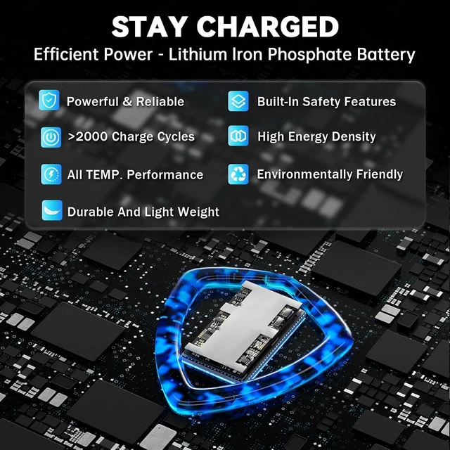 Alt view image 3 of 7 - 12V 7Ah LiFePO4 Battery, Replace 6FM7 SLA Lead Acid Battery, Max 10A Discharge, Max 2 in Series & 4 in Parallel, for Power Wheels, Fish Finder, Solar System, Garage Door Opener, Alarm Backup Power