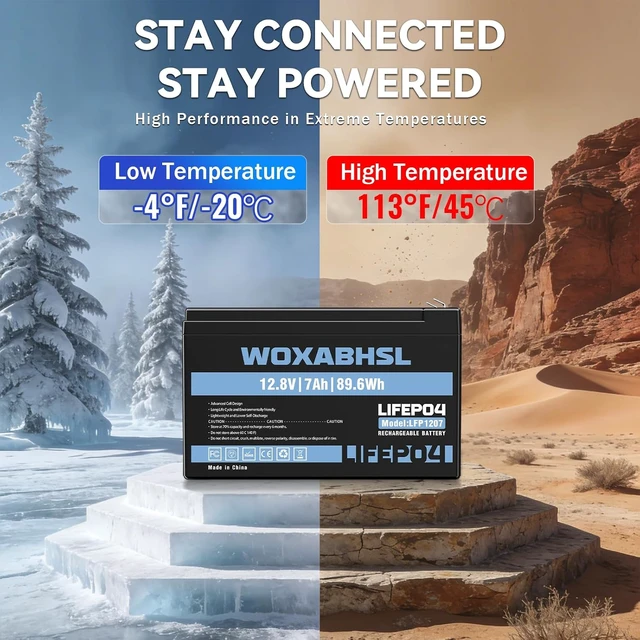 Alt view image 6 of 7 - 12V 7Ah LiFePO4 Battery, Replace 6FM7 SLA Lead Acid Battery, Max 10A Discharge, Max 2 in Series & 4 in Parallel, for Power Wheels, Fish Finder, Solar System, Garage Door Opener, Alarm Backup Power