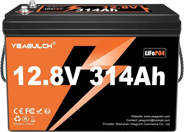 Main image of 12V 314Ah LiFePO4 Lithium Battery with 200A BMS 15000+ Deep Cycle
