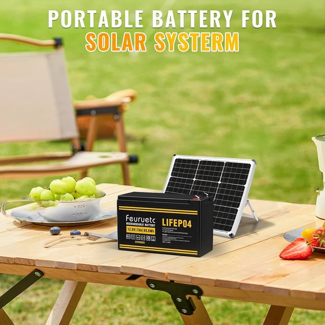 Alt view image 3 of 7 - 12V 7Ah Lithium LiFePO4 Battery - Direct Replacement for 6FM7 SLA Battery, 2000+ Cycles, Lightweight, Built-in BMS, Ideal for Solar Systems, Ride-on Toys, and Home Alarms