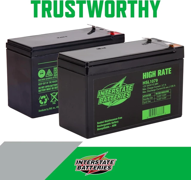 Alt view image 3 of 5 - Interstate Batteries High Rate Battery 12V 9Ah SLA AGM VRLA HSL1079