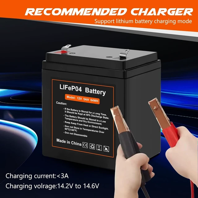 Alt view image 3 of 7 - 12V 5Ah LiFePO4 Battery for Liftmaster 485LM Chamberlain Garage Door Opener