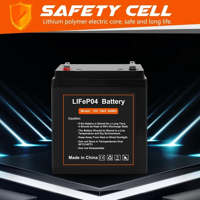 Alt view image 6 of 7 - 12V 5Ah LiFePO4 Battery for Liftmaster 485LM Chamberlain Garage Door Opener