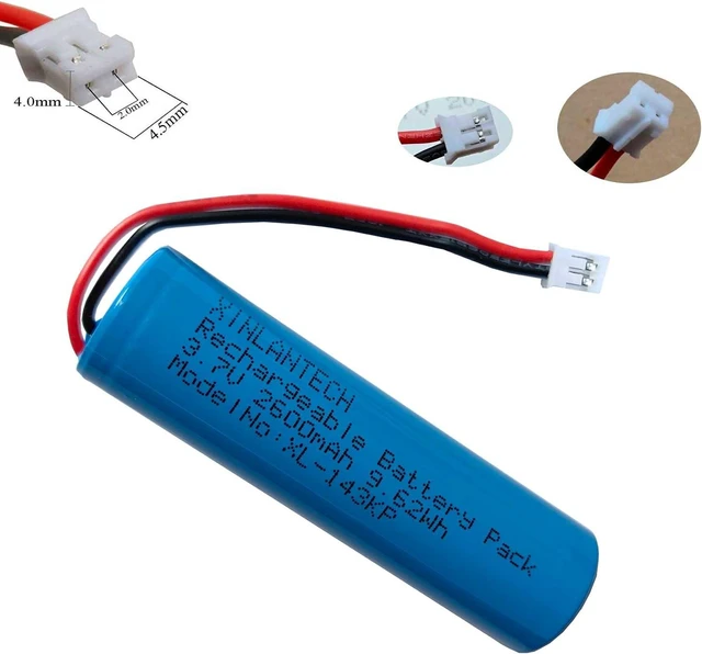 Alt view image 5 of 7 - 18650 1s1p 2600mAh 3.7v Rechargeable Lithium-ion Battery with Jst PH2.0/2P Connector Plug Wires for DIY Electronics Products, Toys, Lighting, Bluetooth Equipment and More