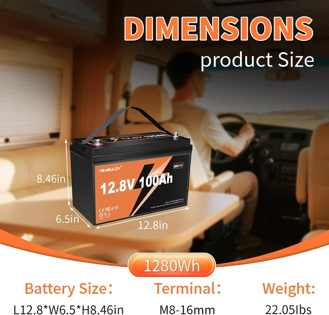 Alt view image 2 of 6 - 2 Pack 12V 100Ah LiFePO4 Lithium Battery BIC Group 31 100A BMS
