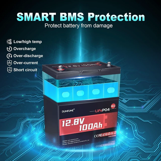 Alt view image 3 of 7 - 12V 100AH MINI LiFePO4 Battery IP65 Group 24 Lithium Battery