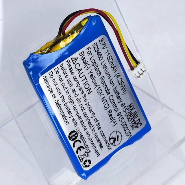 Alt view image 6 of 7 - DC 3.7v 523450(503450) 1150mAh Lithium Polymer Replacement Battery for Logitech Harmony Touch,Harmony Ultimate Remote Controls 533-000083 533-000084 915-000198 915-000201
