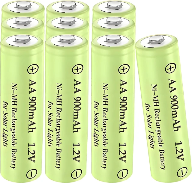 Main image of 12 Pcs AA900mAh Nickel Metal Hydride Solar Rechargeable Batteries