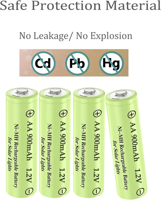 Alt view image 4 of 7 - 12 Pcs AA900mAh Nickel Metal Hydride Solar Rechargeable Batteries