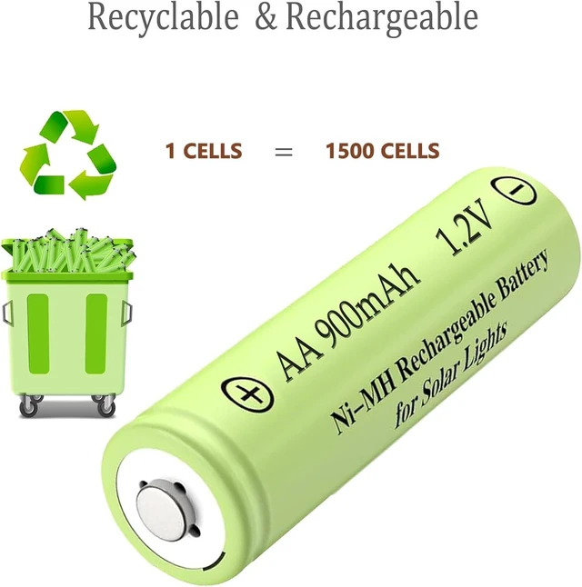Alt view image 5 of 7 - 12 Pcs AA900mAh Nickel Metal Hydride Solar Rechargeable Batteries