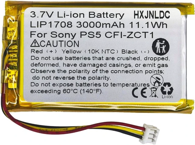 Main image of DC 3.7V 3000mAh LIP1708 Rechargeable Lithium-ion Battery for Sony PlayStation 5 Dualsense PS5 Wireless Controller CFI-ZCT1 W B U Replace Battery Pack