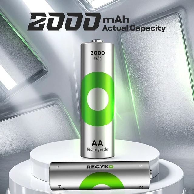 Alt view image 3 of 7 - Rechargeable AA Batteries 2000mAh Pre-Charged Re-use 1000+ Times Retains Power After 6 Years Rechargeable NiMH Battery AA Pack of 16