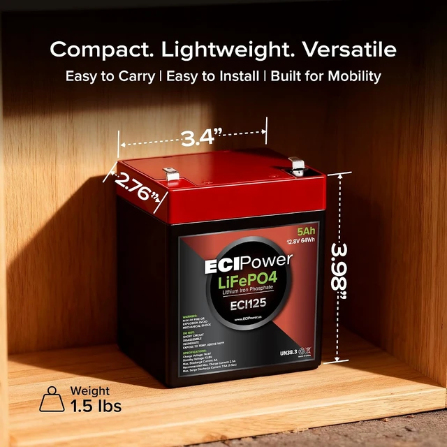 Alt view image 5 of 7 - 12V 5Ah Lithium LiFePO4 Deep Cycle Rechargeable Battery | 2000-5000 Life Cycles & 10-Year Lifetime | Built-in BMS