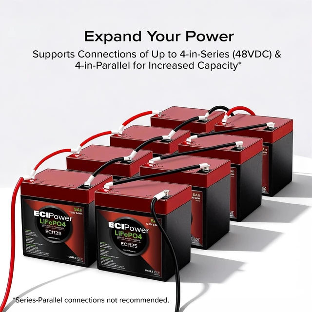 Alt view image 6 of 7 - 12V 5Ah Lithium LiFePO4 Deep Cycle Rechargeable Battery | 2000-5000 Life Cycles & 10-Year Lifetime | Built-in BMS