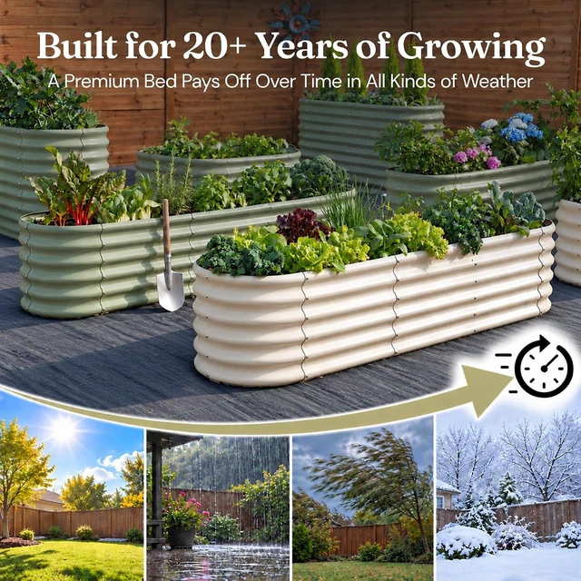 Alt view image 2 of 7 - Galvanized Raised Garden Bed 6x2x1 ft, 12" Tall Metal Planter Box
