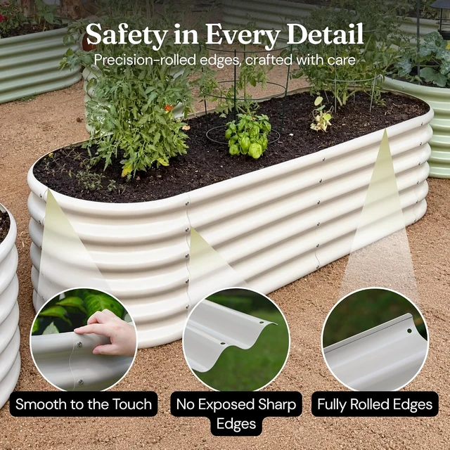 Alt view image 5 of 7 - Galvanized Raised Garden Bed 6x2x1 ft, 12" Tall Metal Planter Box