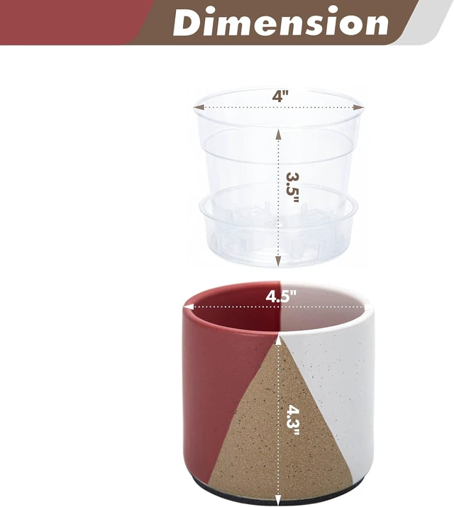 Alt view image 2 of 7 - D'vine Dev 2-Pack Cachepot with Clear Pot, 4.5 in, Crimson Dune, 93-V-B-4