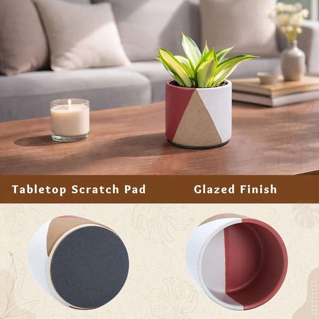 Alt view image 5 of 7 - D'vine Dev 2-Pack Cachepot with Clear Pot, 4.5 in, Crimson Dune, 93-V-B-4