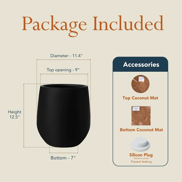 Alt view image 4 of 7 - 12" - Premium Corso Outdoor Planter - Black