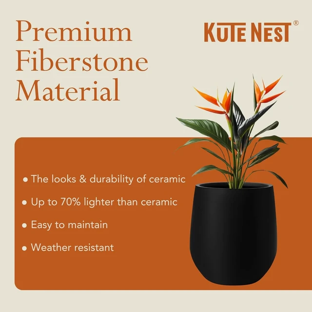 Alt view image 5 of 7 - 12" - Premium Corso Outdoor Planter - Black