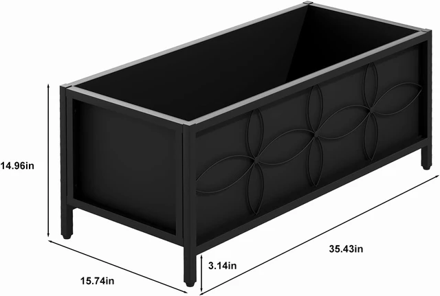 Alt view image 3 of 7 - Zhongma Sturdy Raised Garden Bed with Inner Fabric Liners for Vegetables Flower, Planter Box for Backyard Patio Balcony. Inner Size: 33.85x14.17x11 inch