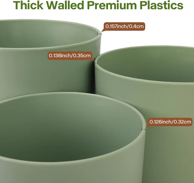 Alt view image 2 of 7 - 3 Pack Cylinder Planter Set 10/9/8 Inch White Indoor Plant Pots