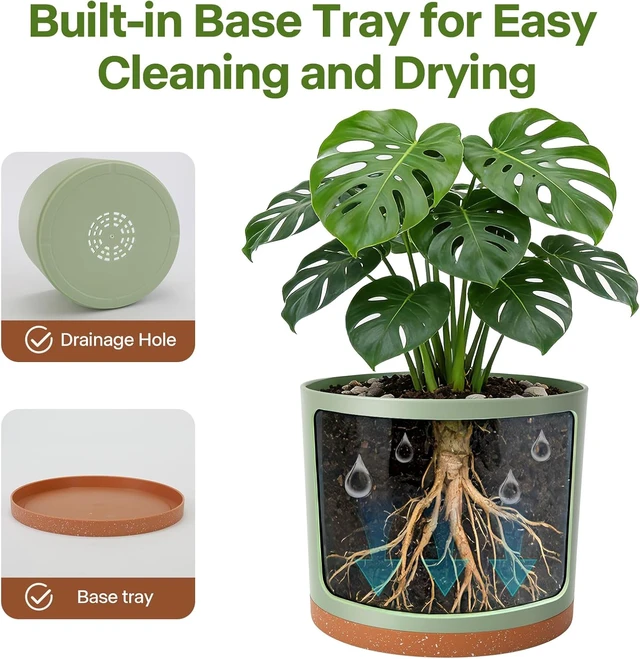 Alt view image 4 of 7 - 3 Pack Cylinder Planter Set 10/9/8 Inch White Indoor Plant Pots