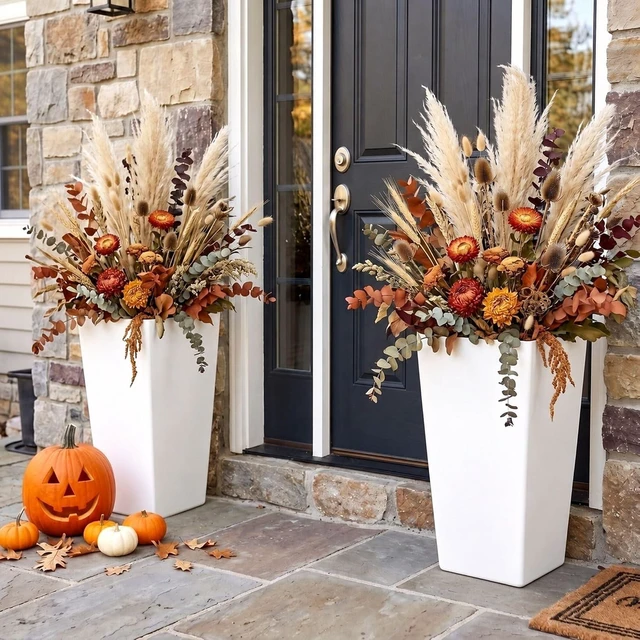 Alt view image 2 of 7 - Worth Garden 20" White Plant Pots Tall Flower Pots Set of 2 Planters